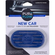PUREFLOW Cabin Filter Air Freshener with Odor Eliminator – Fits on Most Car, Truck, and SUV Cabin Air Filters - New Car