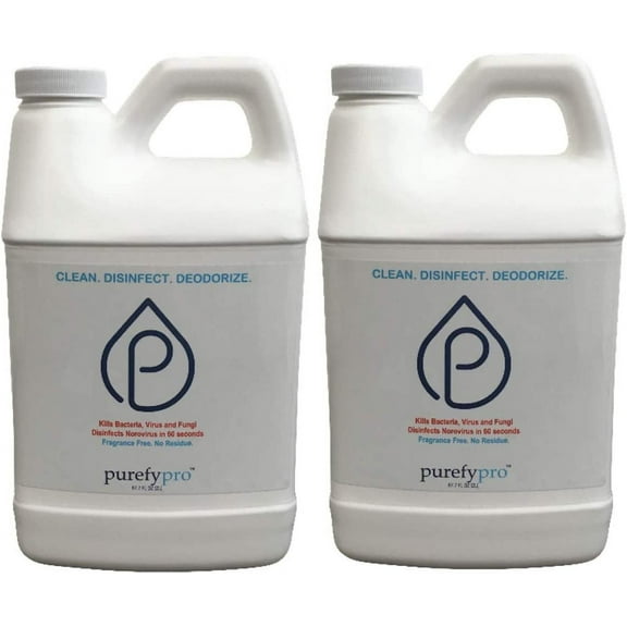 Purefypro Disinfectant (68oz, 2pk) - Kills 99.9999% Viruses HIV, Monkeypox, Hepatitis, Norovirus, VRE, MRSA, No Rinse, No Residue. Suitable for All Surfaces