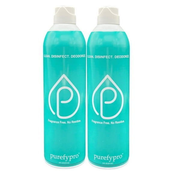 Purefypro Disinfectant Airesol Spray (14oz, 2 Pack) Eliminate 99.9999% Virus and Germs. Hospital Grade. No Residue. No Rinse. Safe for Anywhere Anyone.