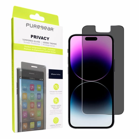 Puregear 2-Way Privacy Tempered Glass Screen Protector Compatible W/ Apple Iphone