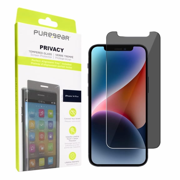 Puregear 2-Way Privacy Tempered Glass Screen Protector Compatible W/ Apple Iphone
