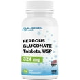 thumbnail image 1 of Puregen Labs Ferrous Gluconate 324 mg. 100 Tablets. Iron Supplement, 1 of 7