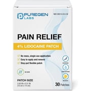 Puregen Labs Lidocaine 4% Numbing Patch - Maximum Strength | Fast Acting Relief of Aches | Back, Neck, Shoulders, Elbows and Knees