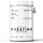 Puregen Labs Micronized Creatine Monohydrate Powder 500g   Pure, Unflavored, No Additives | 5000mg Per Serv 5g - 100 Servings