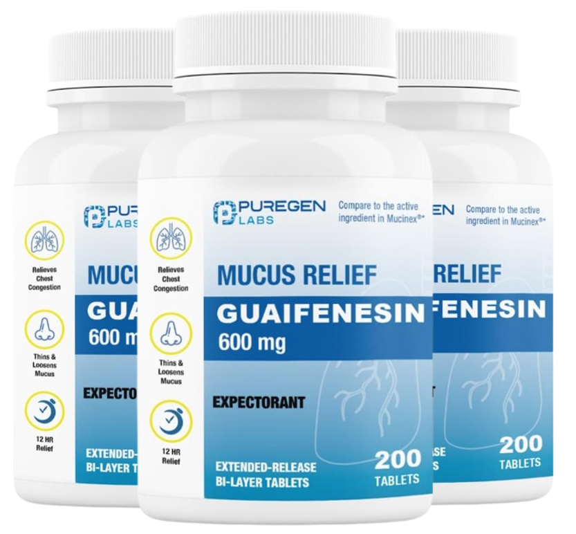 Puregen Labs Mucus Relief Medicine 12 Hour Guaifenesin 600 Mg Tablets Puregen Labs Mucus Relief Medicine 12 Hour Guaifenesin 600 Mg Tablets