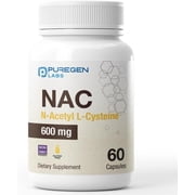 Puregen Labs NAC 600mg Vegetarian Capsules, 60 Count, 1 Pack