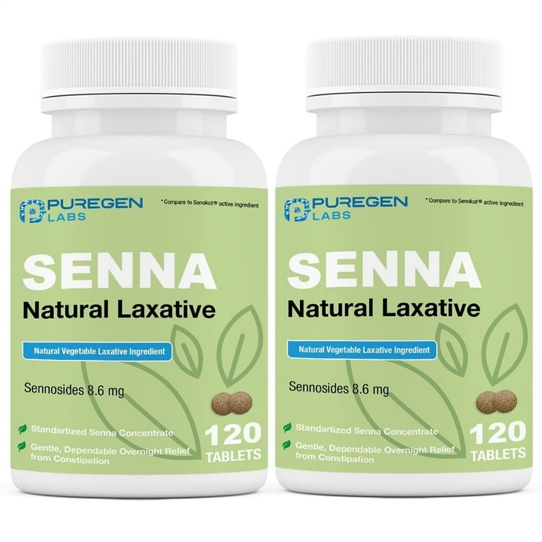 Puregen Labs Senna 8.6mg Vegetable Laxative for Constipation