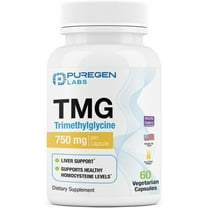 Puregen Labs TMG 750 mg – Trimethylglycine Supplement – Encourages Healthy Homocysteine Levels, Non-GMO, NO Gluten and Dairy - Made in USA - 60 Vegetarian Capsules - 1PK