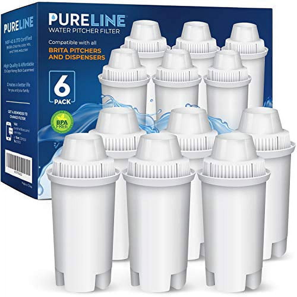 Pureline Certified Pitcher Water Filter, Replacement for Brita Classic