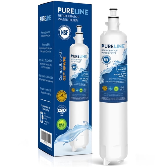 Pureline Replacement for GE RPWFE Water Filter (With RFID Chip) RPWF Refrigerator Water Filter. Compatible with GFE28GYNFS, PFE28KYNFS