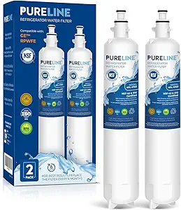 Pureline Replacement for GE® RPWFE® Water Filter and RPWF Refrigerator Water Filter - With RFID Chip (2 -Pack)