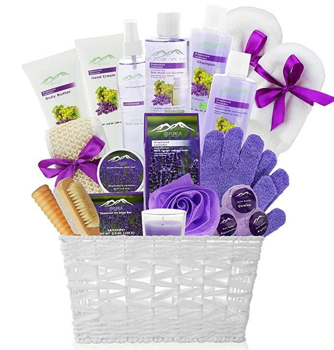 Purelis Grapeseed & Lavender Deluxe Xl Gourmet Spa Gift Basket ...