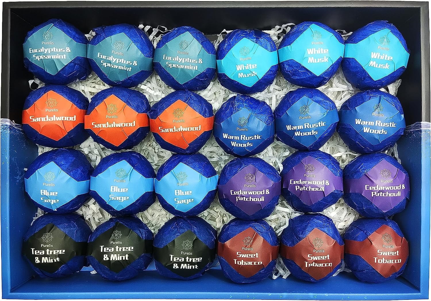 Purelis Men's Luxurious 24-Pack Natural Shea Butter Bath Bombs for Men ...