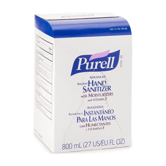 Purell Advanced Ethyl Alcohol Scented Hand Sanitizer 800 mL Bag-in-Box 12 Ct