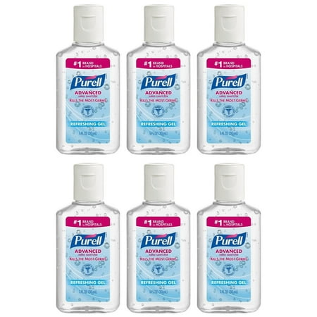 Purell Advanced Hand Sanitizer Refreshing Gel, 1 Fl oz (6-Pack)