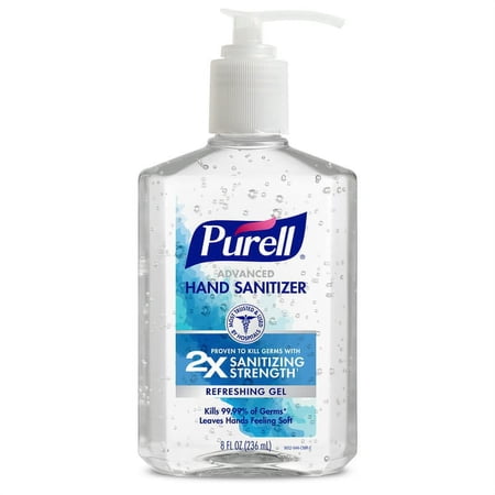 Purell Advanced Hand Sanitizer Refreshing Gel, 8 oz Pump Bottle - 2 Pack