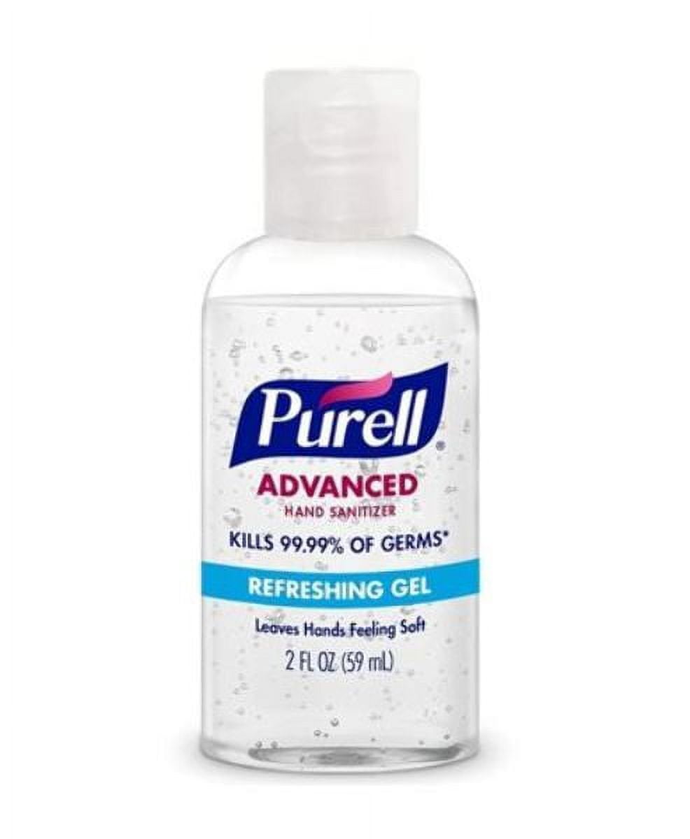 Purell Advanced Hand Sanitizer - Refreshing Gel, Travel Size, Flip Cap Bottle, #1 Brand - 2 FL OZ Bottle (Pack of 24)