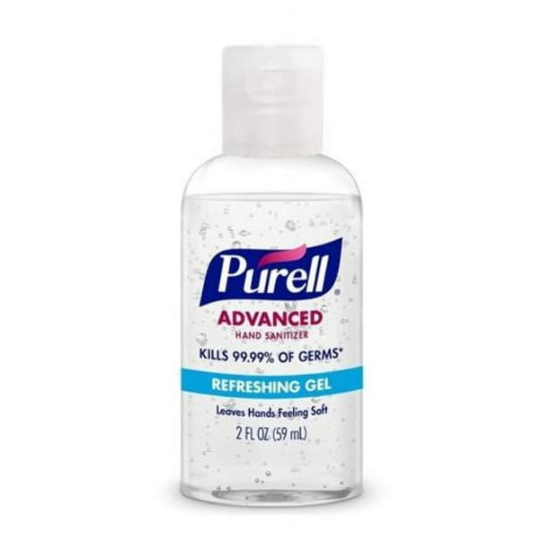 Purell Advanced Hand Sanitizer Refreshing Gel Travel Size Flip Cap Bottle 1 Brand 2 FL OZ Bottle Pack of 24 Walmart Business Supplies