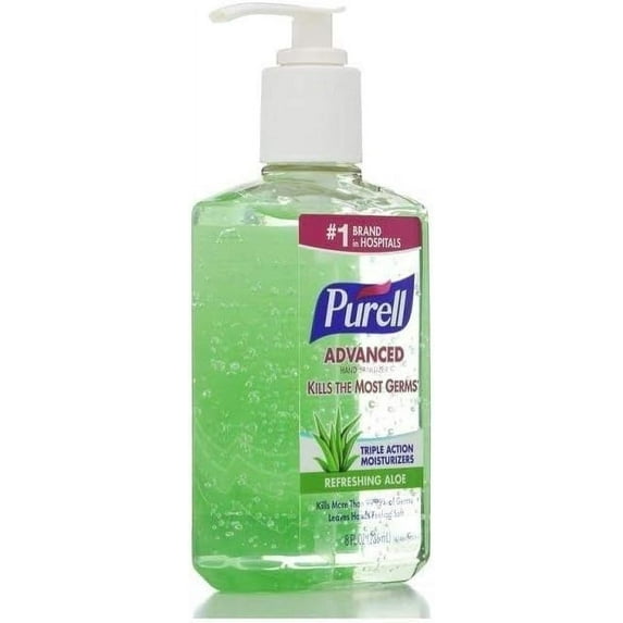 Purell Advanced Hand Sanitizer, Soothing Gel, 8 Oz, 6 Pack