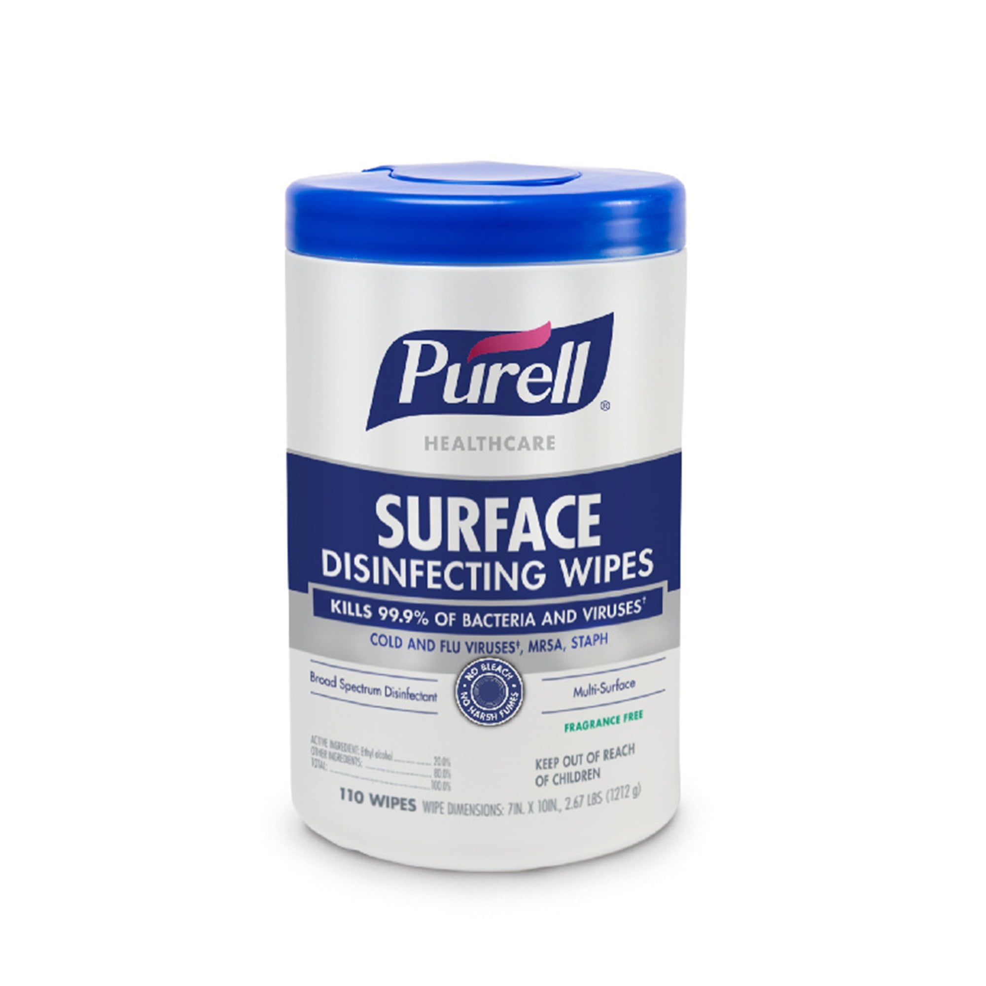 Purell Healthcare Surface Disinfectant Cleaner Wipe Canister Unscented 110 Ct 9340-06