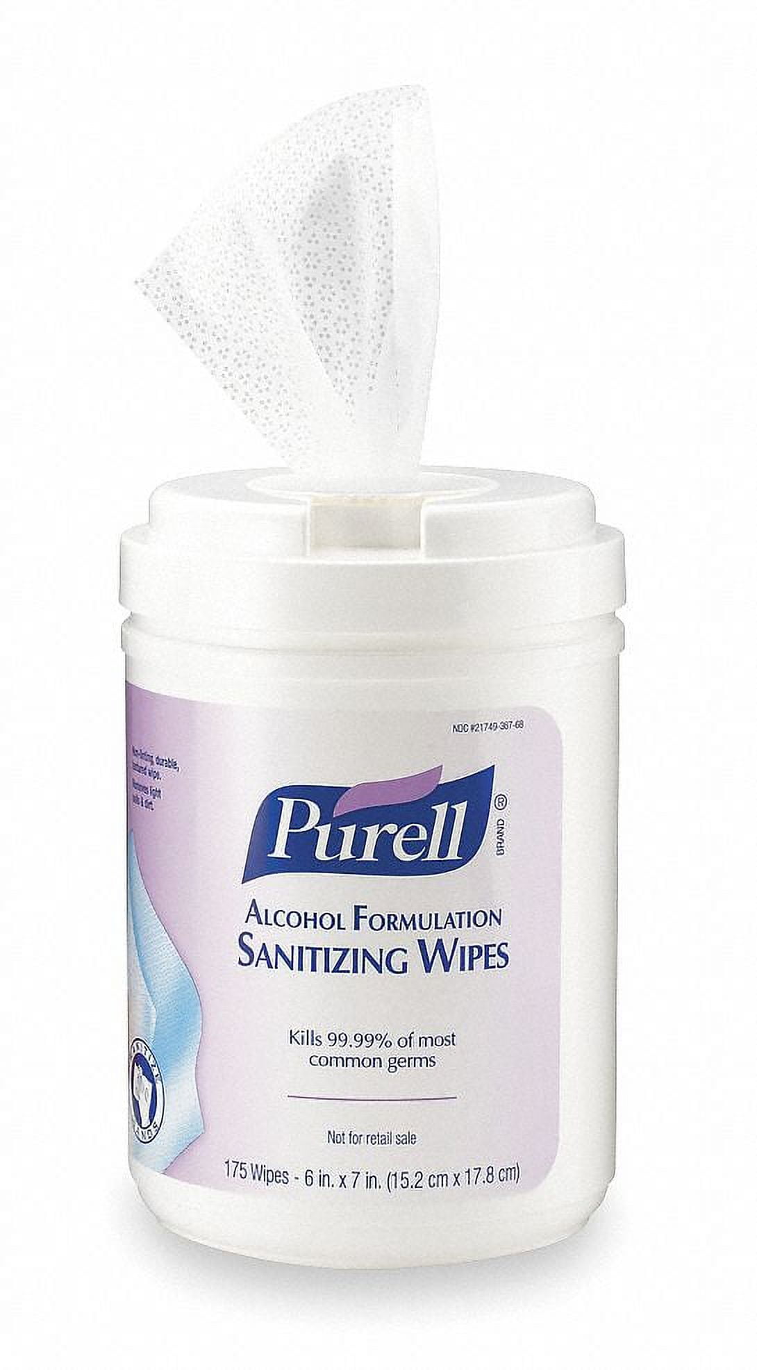 Purell Sanitizer Wipes,Canister,6" x 7",PK6 WINGS 1