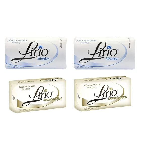 Purely - 2 Lirio Neutro And 2 Lirio Dermatologico Soap Bars Dermatological Bathing - 4P