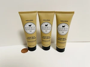 Purely - 3 Dionis Goat Milk Skincare Hand Cream Vanilla Bean 1 Oz Travel Size