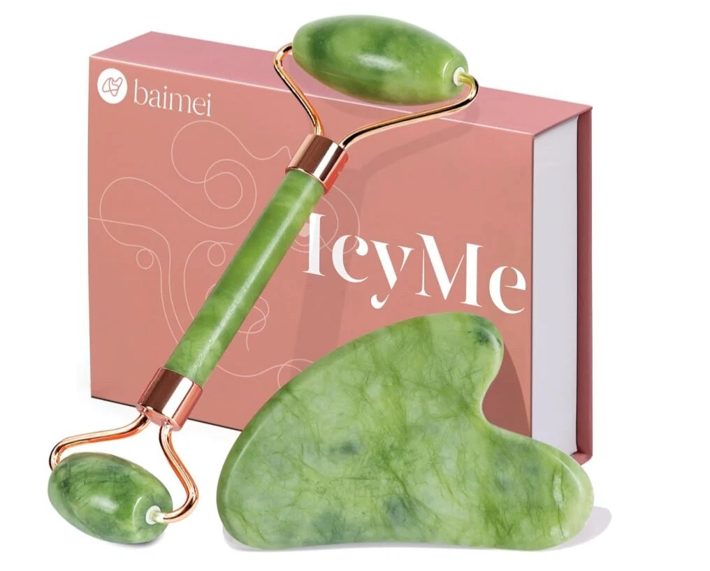 Purely - Baimei Icyme Gua Sha & Jade Roller Facial Tools Face Roller & Gua Sha Set
