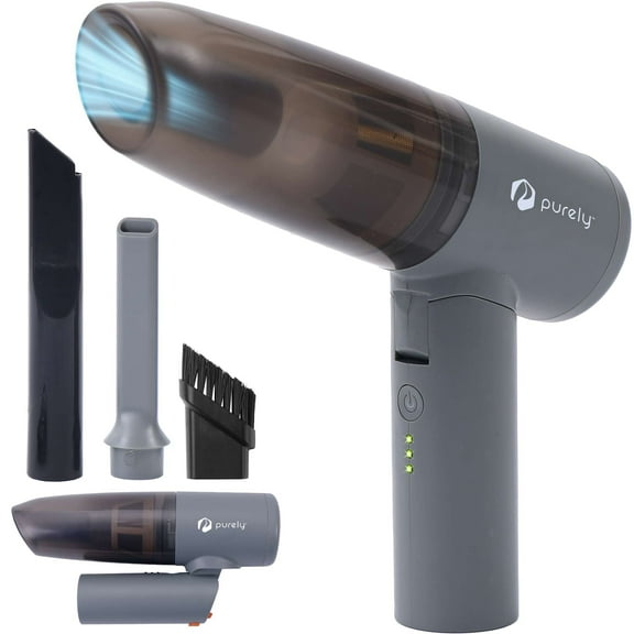 Purely C215 Mini Wireless Vacuum Cleaner, Handheld Vacuum Cordless Rechargeable with Brushless 120W High Power Motor, 3 in 1 Blowing Small Desk Vacuum for Car, Home, Office