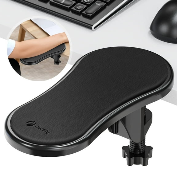 Purely E5620 Computer Arm Rest for Desk, Ergonomics and Adjustable Arm Rest Support for Computer Desk, Desk Wrist Support for Computer Desk Extender, Suitable for Office and Home - Black