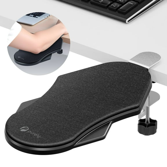 Purely E5720 Computer Arm Rest for Desk, Ergonomics and Comfortable Desk Arm Support, Computer Desk Wrist Support, Computer Desk Extender, Suitable for Office and Home - Black