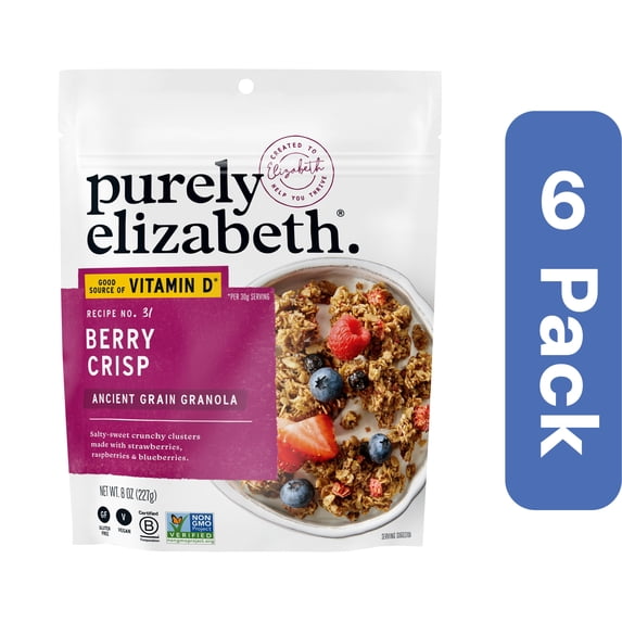 Purely Elizabeth Ancient Grain Berry Crisp Granola 8 oz (Pack of 6)
