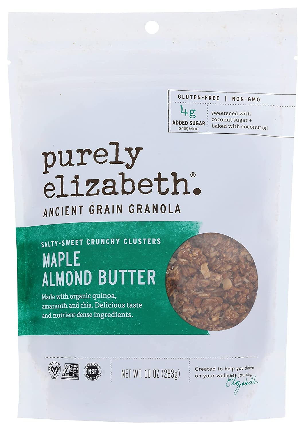 Purely Elizabeth Ancient Grain Granola, Maple Almond Butter, 10 Ounce -Pack Of 2