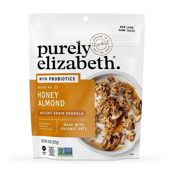 Purely Elizabeth Ancient Grain Granola + Probiotics Honey Almond -- 8 oz Pack of 3