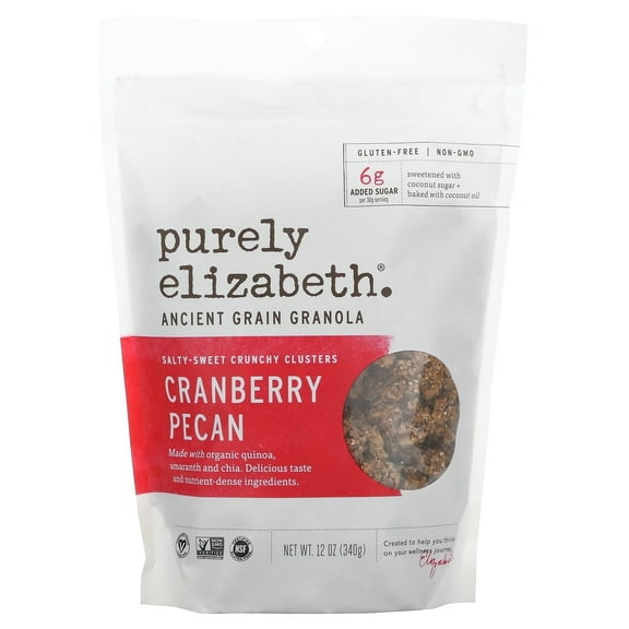 Purely Elizabeth Gluten Free Ancient Grain Granola Cranberry Pecan -- 12 oz Pack of 4