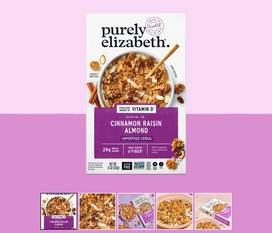 Purely Elizabeth Cinnamon Raisin Almond Superfood Cereal with