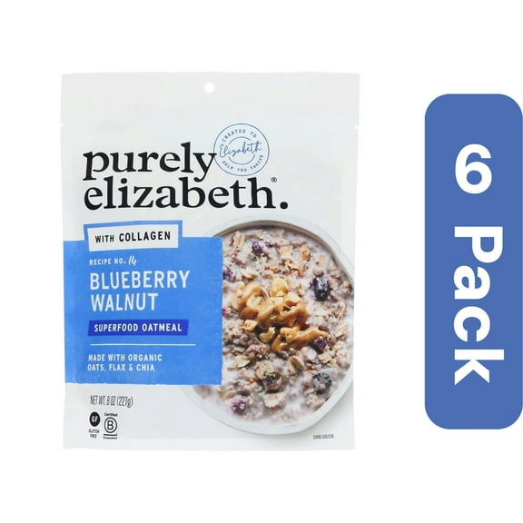 Purely Elizabeth Collagen Oat Blueberry Walnut 8 oz (Pack of 6)