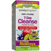 Purely Inspired Organic 7-Day Cleanse Supplement, Senna Leaf Extract, Probiotic, Digestive Enzymes & Antioxidants, 42 Count