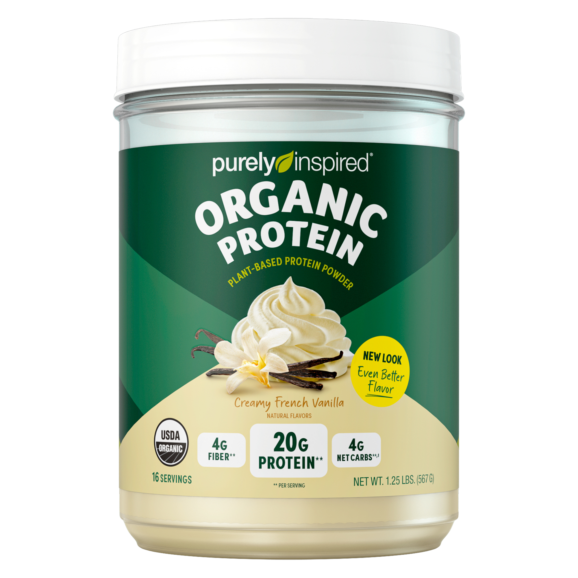 Purely Inspired Organic Plant-Based Protein Powder, Vanilla, 20g Protein, 1.25 lbs, 16 Servings - image 1 of 10