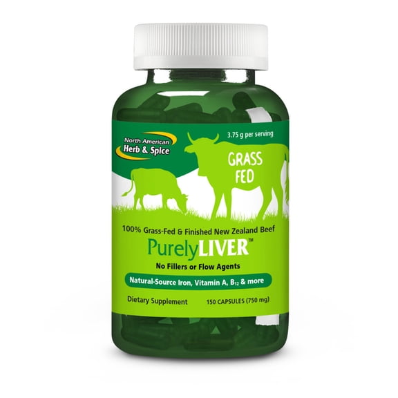 Purely Liver 150 caps - Iron, Vitamin A, B12, COQ10, Choline