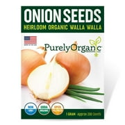 Purely Organic Heirloom Onion Seeds Walla Walla - Approx 250 Vegetable Seeds - Full Sun, Non-GMO, Open Pollinated - for 2022 Season