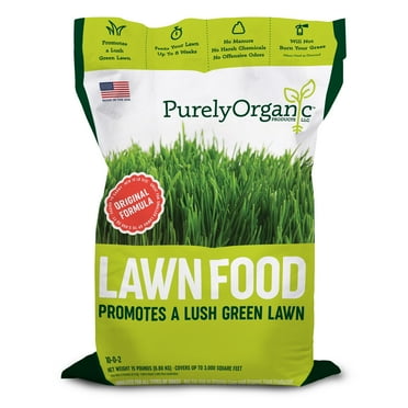 Purely Organic Products Lawn Food 10-0-2 Granular Fertilizer, 15 Lb, Covers 3000 Sq Ft