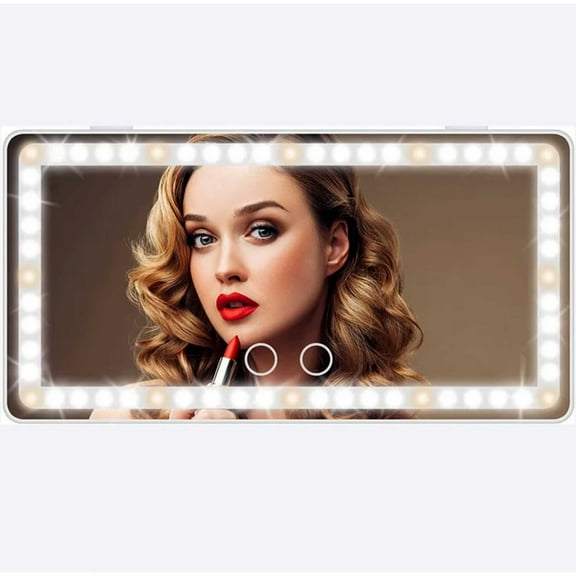 Purely Radiant Car Sun Visor Vanity Mirror, Rechargeable Makeup Mirror with 3 Light Modes & 60 LEDs Dimmable Clip-on Rear View Sun-Shading Cosmetic Mirror, Universal for Cars and SUVs, Black