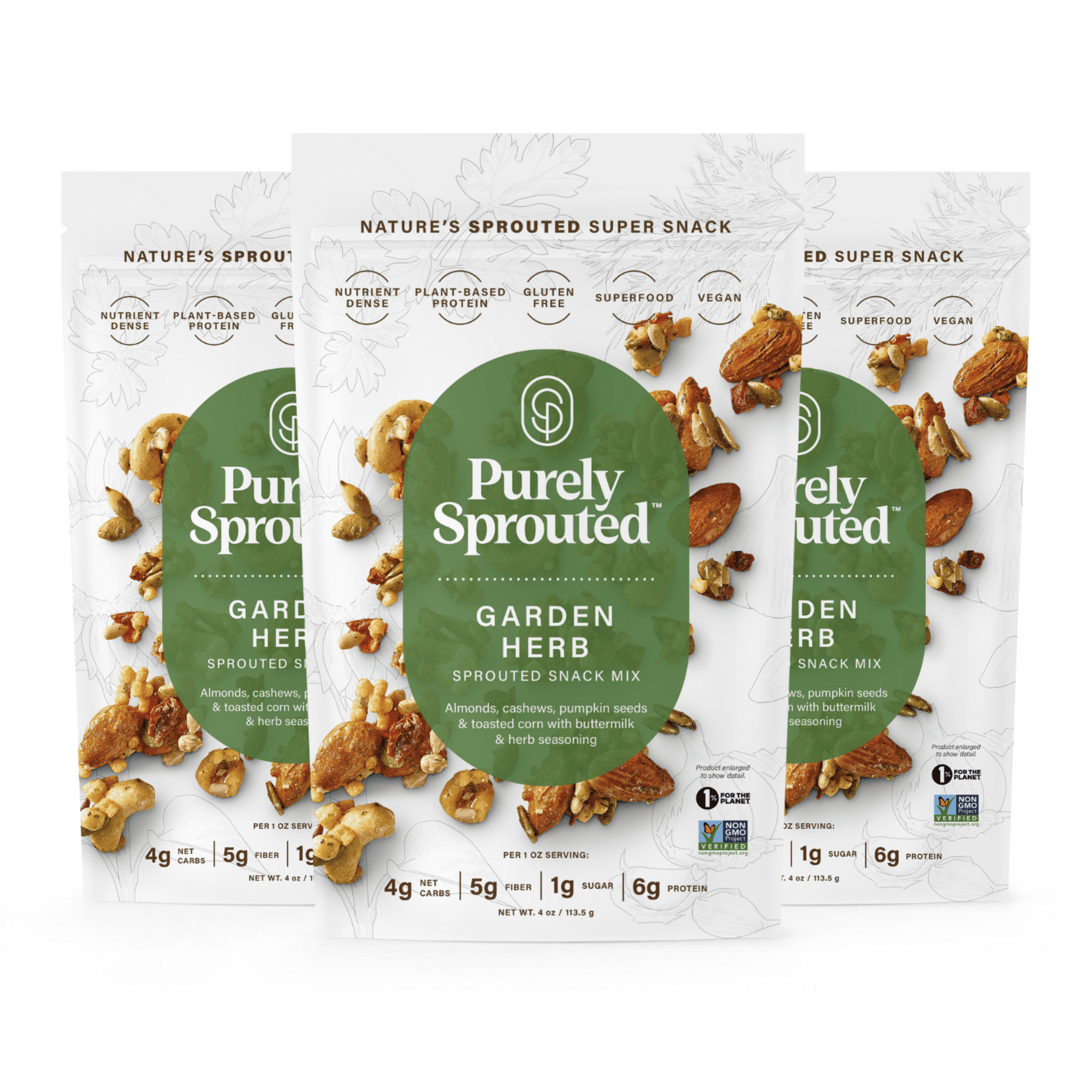 Purely Sprouted Sweet & Salty Snack Mix - 4 Pack, Vegan, Gluten-Free, Non-GMO