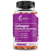 Purely Vital Collagen Gummies Pro Formula Advanced Skin, Hair & Joint Support 60 Count