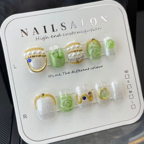 Purely hand-worn nail bohemian wind small short nail ultra-delicate finished nail piece can be removed and removed for pregnant women