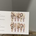 thumbnail image 1 of Purely hand-worn nail pads, advanced sense, autumn and winter leopard print, golden cat's eye nail pads, European and American cartoons, fake nail patches, 1 of 6