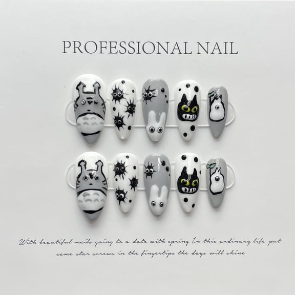[Purely handmade real shot] Handmade nail patch hand-painted Halloween ghost witch, wearing finished nail art