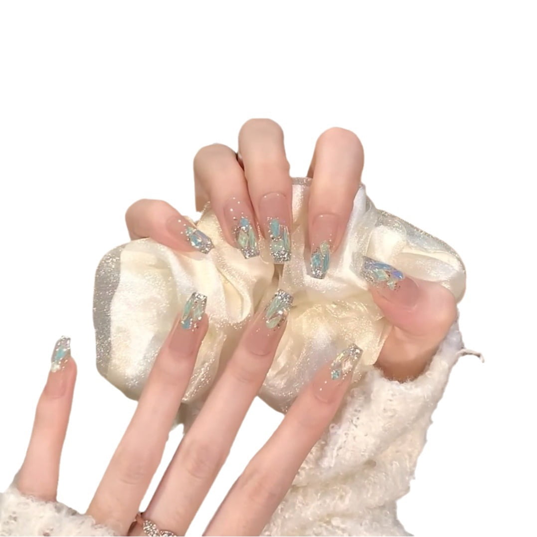 Purely handmade wearable nail art wearable nail piece drill medium and ...