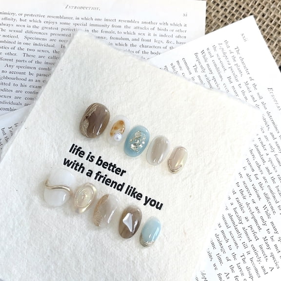 Purely handmade wearing armor, small short round naked tone, blue, brown and white color matching, high quality control, fresh artistic style